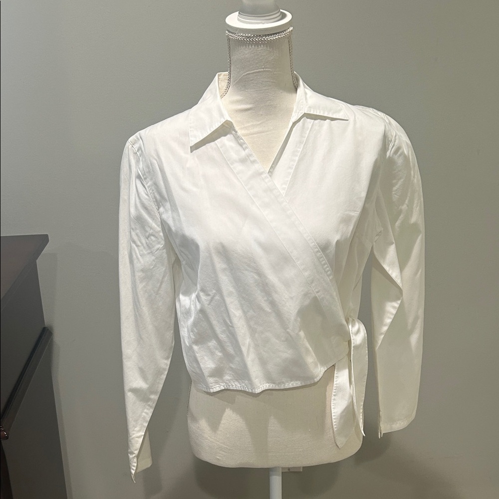 Style & Co. Elegant Cream Wrap Blouse